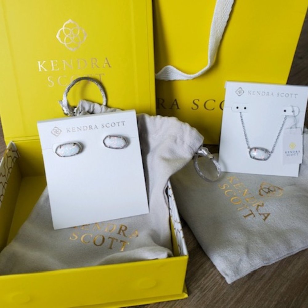 Kendra Scott Opal Necklace and Earring Set